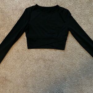 SHEIN Black Long Sleeve Crop Top